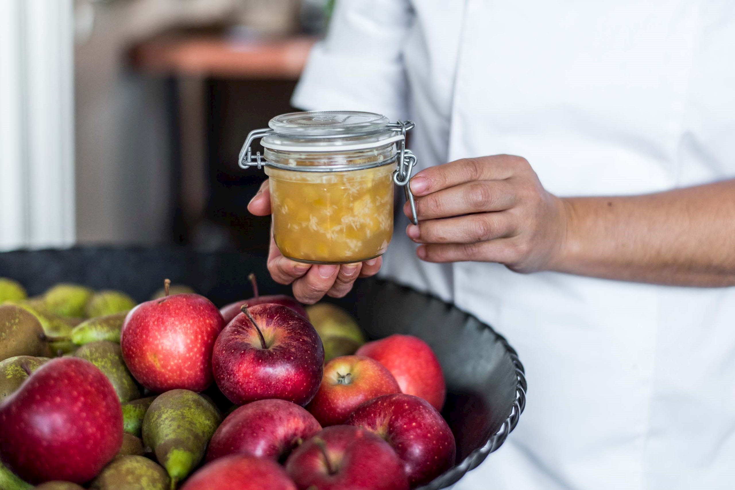 Hållbar marmelad av frukt på arken hotell i göteborg